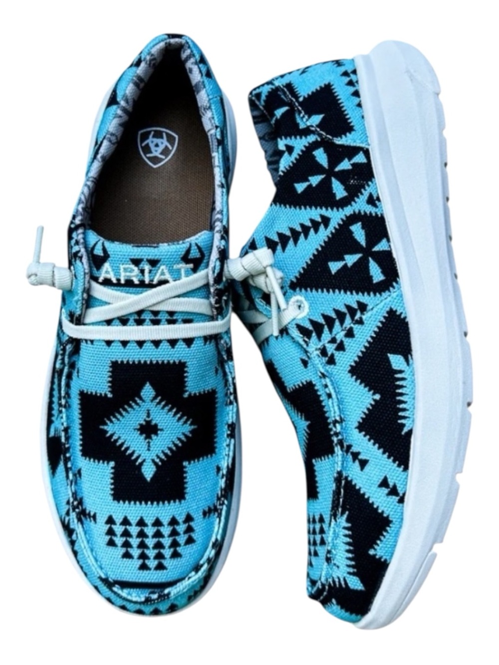 ARIOT HILO Slip on Shoes Aztec Turquoise Saddle Blanket Patterned